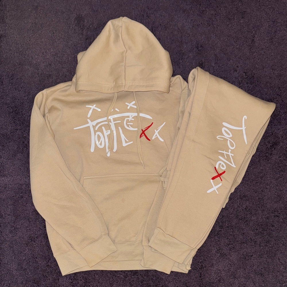 Unisex Tan Hoodie and Sweatpants Set